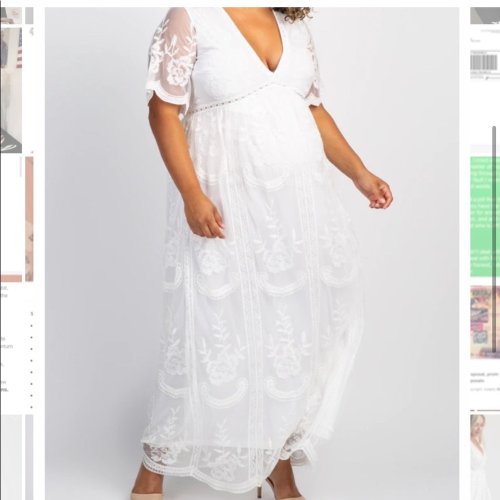 White lace overlay dress wedding or maternity - Picture 7 of 9